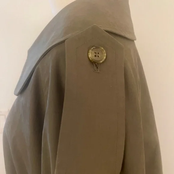 Vintage Burberry Men's Double Breasted OLIVE Green Trench Coat - Picture 5 of 10